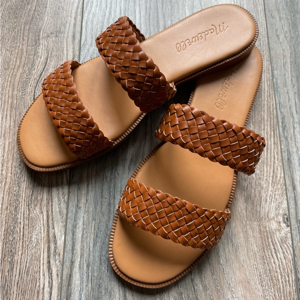 New in Box Madewell The Teagan Slide Sandal in Leather